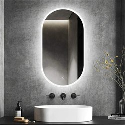 Espejo led almiñé 20w ovalado de 50 cm x 90 cm 6000k