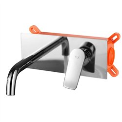 Grifo empotrado de lavabo monomando peñaladros  cromo brillo latón