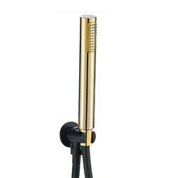 Grifo empotrado ducha monomando rosales techo redondo negro oro mate latón