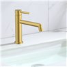 Grifo lavabo monomando rosales oro cepillado latón