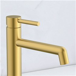 Grifo lavabo monomando rosales oro cepillado latón