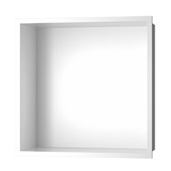 Hornacina cuadrada de 30 x 30 cm blanco mate acero inoxidable