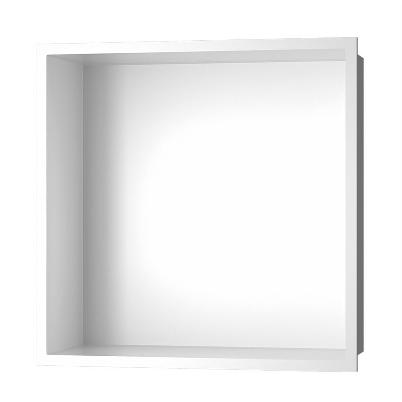 Hornacina cuadrada de 30 x 30 cm blanco mate acero inoxidable