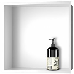 Hornacina cuadrada de 30 x 30 cm blanco mate acero inoxidable