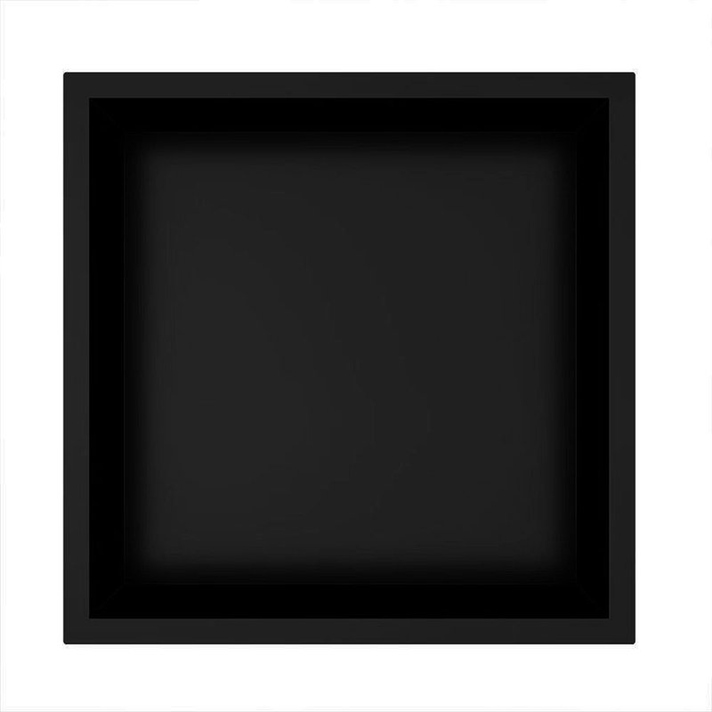 Hornacina cuadrada de 30 x 30 cm negro mate acero inoxidable