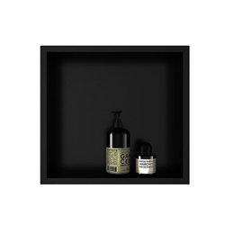 Hornacina cuadrada de 30 x 30 cm negro mate acero inoxidable