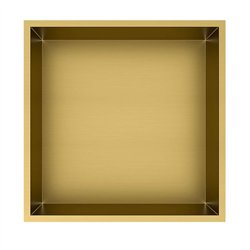 Hornacina cuadrada de 30 x 30 cm oro cepillado acero inoxidable