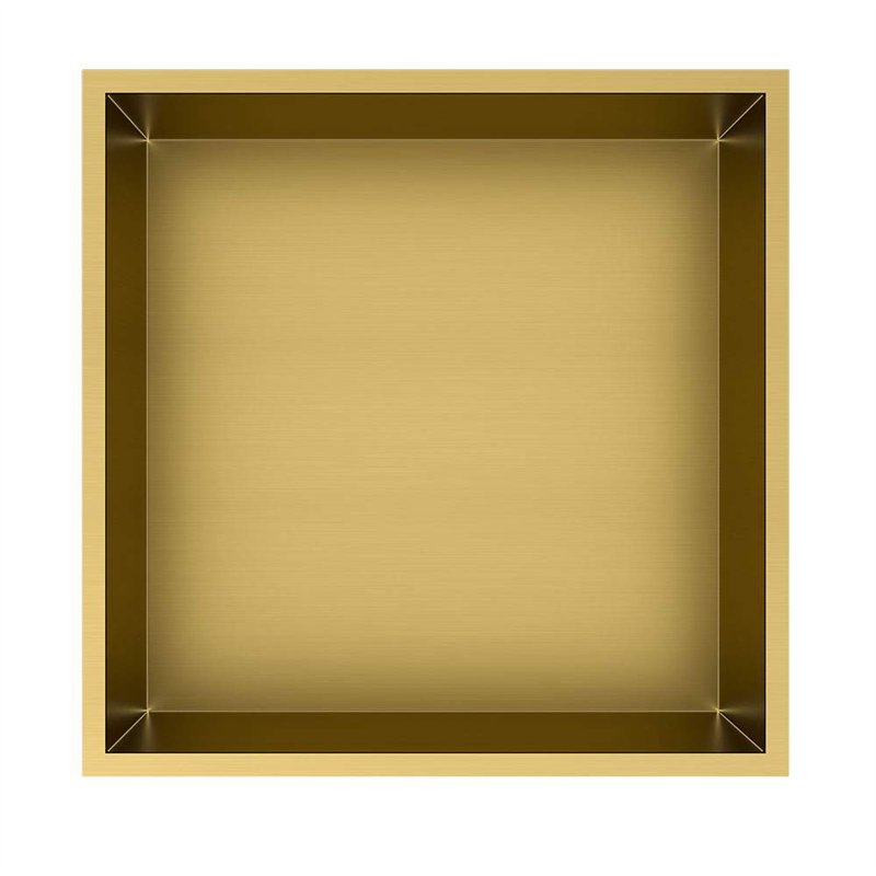 Hornacina cuadrada de 30 x 30 cm oro cepillado acero inoxidable