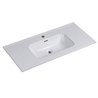 Lavabo de encastrar corba rectangular de 121 cm x 46 cm blanco brillo porcelana