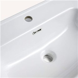 Lavabo de encastrar corba rectangular de 121 cm x 46 cm blanco brillo porcelana