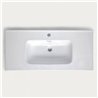 Lavabo de encastrar corba rectangular de 121 cm x 46 cm blanco brillo porcelana