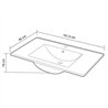 Lavabo de encastrar corba rectangular de 121 cm x 46 cm blanco brillo porcelana