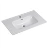 Lavabo de encastrar corba rectangular de 81 cm x 46 cm blanco brillo porcelana