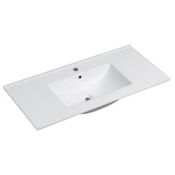 Lavabo de encastrar tesla rectangular de 101 cm x 46 cm blanco brillo porcelana