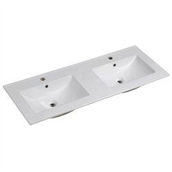 Lavabo de encastrar tesla rectangular de 121 cm x 46 cm blanco brillo porcelana
