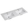 Lavabo de encastrar tesla rectangular de 121 cm x 46 cm blanco brillo porcelana