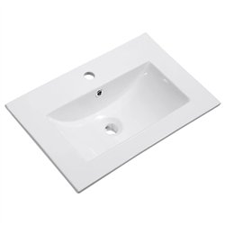 Lavabo de encastrar tesla rectangular de 61 cm x 46 cm blanco brillo porcelana