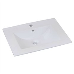Lavabo de encastrar tesla rectangular de 61 cm x 46 cm blanco brillo porcelana