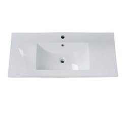Lavabo de encastrar tesla rectangular de 71 cm x 46 cm blanco brillo porcelana