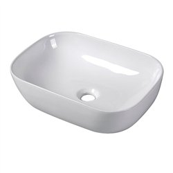 Lavabo sobrencimera ovalado de 48 cm x 37 cm blanco mate porcelana