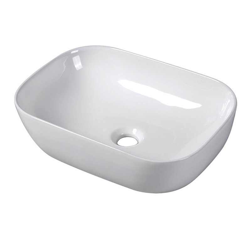 Compra Lavabo sobrencimera ovalado de 48 cm x 37 cm blanco mate