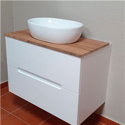 Compra Lavabo sobrencimera ovalado de 48 cm x 37 cm blanco mate