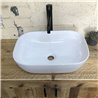 Compra Lavabo sobrencimera ovalado de 48 cm x 37 cm blanco mate