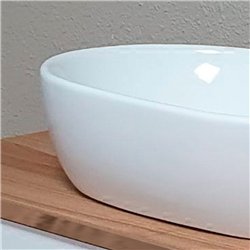 Compra Lavabo sobrencimera ovalado de 48 cm x 37 cm blanco mate