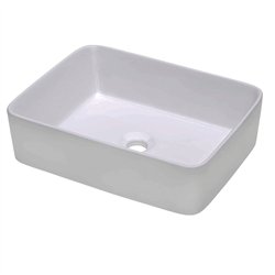 Lavabo sobrencimera rectangular rectangular de 48 blanco brillo porcelana