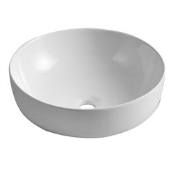 Lavabo sobrencimera redondo de 35 blanco brillo porcelana