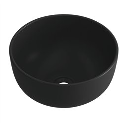 Lavabo sobrencimera redondo de 35 negro brillo porcelana