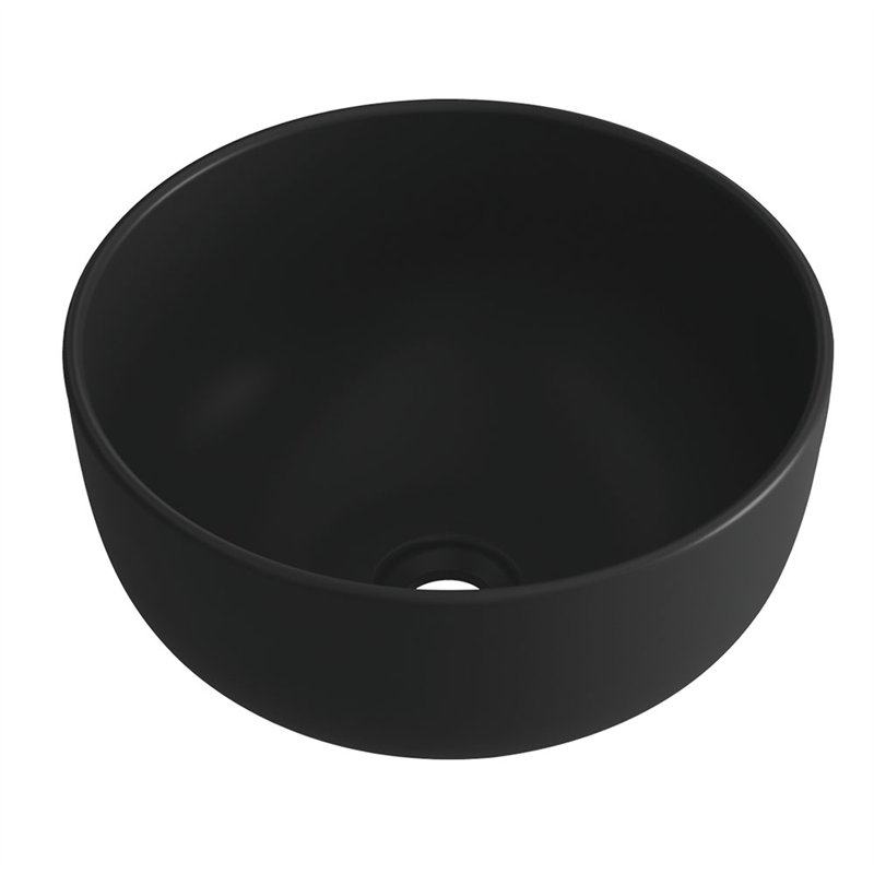 Lavabo sobrencimera redondo de 35 negro brillo porcelana