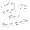 Pack 4 accesorios de baño blanco mate acero inoxidable