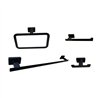 Pack 4 accesorios de baño cuadrada negro mate acero inoxidable