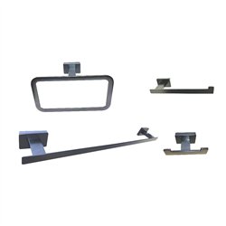 Pack 4 accesorios de baño torme metal antracita mate acero inoxidable