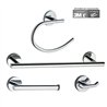 Pack 4 accesorios de baño villanueva cromo brillo acero inoxidable