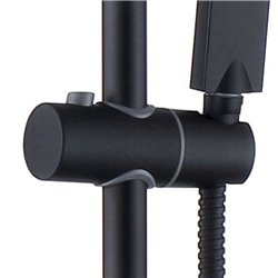 Soporte barra deslizante redondo negro mate abs