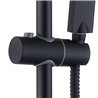 Soporte barra deslizante redondo negro mate abs