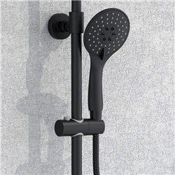 Soporte barra deslizante redondo negro mate abs
