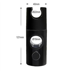 Soporte barra deslizante redondo negro mate abs