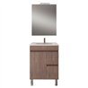 Conjunto de baño albuera 60x45 cm gris brillo 2 cajones y 2 puertas patas