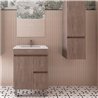 Conjunto de baño albuera 60x45 cm gris brillo 2 cajones y 2 puertas patas