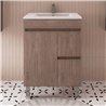 Conjunto de baño albuera 60x45 cm gris brillo 2 cajones y 2 puertas patas