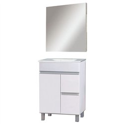 Conjunto de baño albuera 70x45 cm blanco brillo 2 cajones y