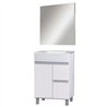 Conjunto de baño albuera 70x45 cm blanco brillo 2 cajones y