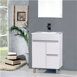 Conjunto de baño albuera 70x45 cm blanco brillo 2 cajones y