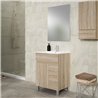 Conjunto de baño albuera 70x45 cm roble natural mate 2 cajones y puerta patas