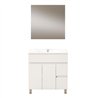 Conjunto de baño albuera 80x45 cm blanco brillo 2 cajones y 2 puertas patas
