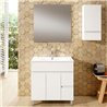 Conjunto de baño albuera 80x45 cm blanco brillo 2 cajones y 2 puertas patas