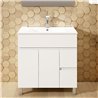 Conjunto de baño albuera 80x45 cm blanco brillo 2 cajones y 2 puertas patas